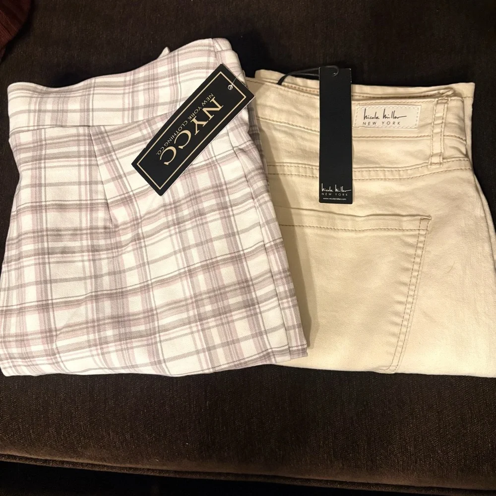 Bundle of Two pants Women's Plaid Jeans Dress & Nicole Miller Size 12 - Picture 1 of 16
